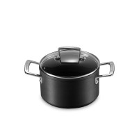 Кастрюля с крышкой, 18 см, алюминий, стекло, черный, серия No Colour, LE CREUSET, Франция