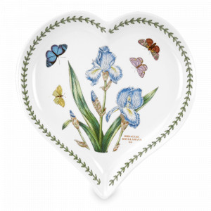 Блюдо - сердце в ассортименте, 23 см, фаянс, белый, декор, серия Botanic Garden, PORTMEIRION, Великобритания, Botanic Garden PORTMEIRION