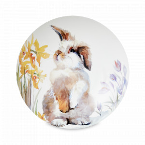 Тарелка для пасты Пасхальный кролик, 25 см, костяной фарфор, белый, декор, серия Синергия, MIX &amp; MATCH, Народная Республика Бангладеш, MIX & MATCH (Народная Республика Бангладеш)