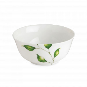 Салатник , 22 см, фарфор, белый, зеленый, серия Vegetal, GUY DEGRENNE, Франция, Vegetal GUY DEGRENNE