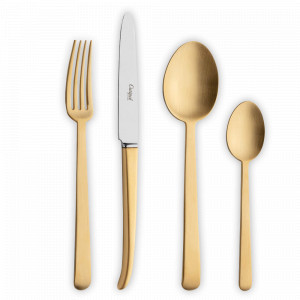 Набор столовых приборов на 6 персон, 24 предмета, матовое покрытие, золотистый, серия Ergo Bright, CUTIPOL, Португалия, CUTIPOL (Португалия)