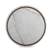 Доска круглая для нарезки и сервировки с желобом, 24 см, мраморный Грейс, композитный материал, серия Fashion, ComposeEat, Россия