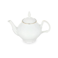 Чайник заварочный, 700 мл, фарфор, белый, золотой, серия Белый узор, BERNADOTTE, Чехия