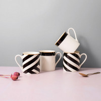 Набор из 4-х кружек, 380 мл, фарфор, белый, черный, серия Mikasa Luxe Deco, KITCHEN CRAFT, Великобритания_00817710058023188893.jpg