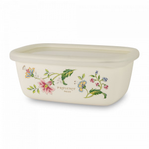 Контейнер с крышкой, 0,5 л, эмалированная сталь, пластик, белый, декор, серия Прованс, EJIRY, Япония, EJIRY (Япония)