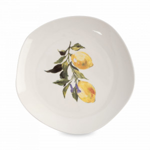 Тарелка обеденная Лимоны, 26 см, фарфор, белый, декор, серия Palermo, ANNA LAFARG, Китай, ANNA LAFARG (Китай)