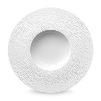 Тарелка для пасты с широким бортом FRAGMENTS BLANC, 30 см, фарфор, белый, рельеф, серия Collection L, GUY DEGRENNE, Франция