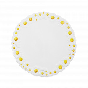 Тарелка закусочная, 22 см, керамика, белый, декор, серия Маргаритка, EDELWEISS, Италия, EDELWEISS (Италия)