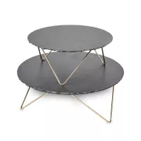 Блюдо двухярусное сервировочное, 34 х 20 см, металл, натуральный камень, серия Arteza, KITCHEN CRAFT, Великобритания, 