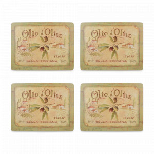 Набор из 4-х подстановочных салфеток Olio D Oliva, 40 х 29 см, пробка, декор, CREATIVE TOPS, Великобритания, Весенняя сервировка