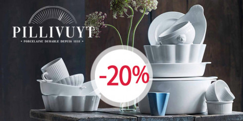 Скидки -20% на фарфор PILLIVUYT