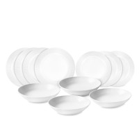 Набор столовой посуды на 4 персоны, 12 предметов, фарфор, серия Plisse, PILLIVUYT, Франция