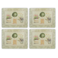 Набор из 4-х подстановочных салфеток Topiary, 40 х 29 см, пробка, декор, CREATIVE TOPS, Великобритания