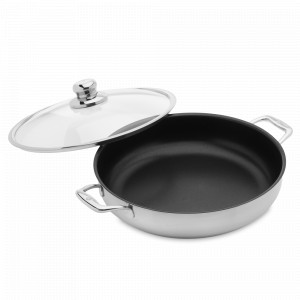Сотейник с крышкой, 32 см, 5 л, сплав алюминия, стальной, серия Nonstick Clad, SWISS DIAMOND, Швейцария, SWISS DIAMOND (Швейцария)