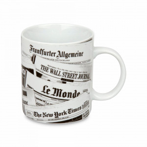 Кружка «Пресса», 330 мл, фарфор, белый, черный, KOENITZ, Германия, Кружки с ручкой