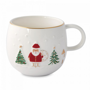 Кружка Santa, 400 мл, фарфор, серия Let It Snow, EASY LIFE (R2S), Италия, Новогодняя коллекция