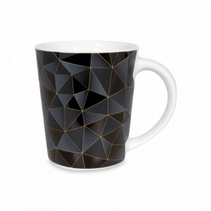 Кружка «Оттенки черного», 380 мл, фарфор, белый, декор, KOENITZ, Германия, Кружки с ручкой