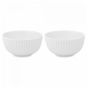 Набор из 2 салатников, 12 см, 300 мл, фарфор, белый, серия Edge, TKANO, Россия, Наборы тарелок для кухни