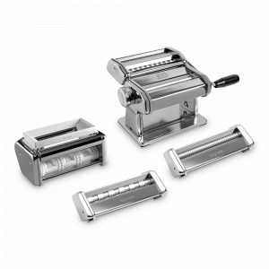 Машинка для приготовления пасты - тестораскатка ручная c 3-мя насадками MultiPasta, алюминий, нержавеющая сталь, пластик, серия Classic, MARCATO, Италия, MARCATO (Италия)