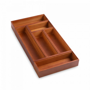 Органайзер - конструктор для столовых приборов, 45.7 х 23 см, бамбук, коричневый, серия Bambox, LIBERTY JONES, Россия, Органайзеры для хранения