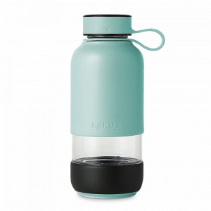Бутылка для воды, 600 мл, силикон, стекло, бирюзовый, серия TO GO, LEKUE, Испания, Бутылки для воды
