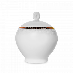 Сахарница , 355 мл, фарфор, белый, золотой, серия Riva Gold, WALLENDORFER, Германия, Сахарницы