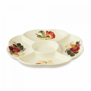 Менажница, 25 см, керамика, белый, декор, серия Regale, NUOVA CER, Италия, Менажницы керамические