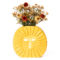 Ваза для цветов Sun, 18 см, керамика, желтый, DOIY, Испания_00821710053272072657.jpg