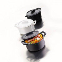 Кокот круглый, 200 мл, 10 см, фарфор, черный, серия Belle Cuisine, REVOL, Франция_00801790049870299431.jpg