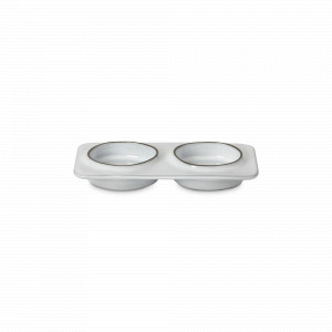 Менажница на 2 секции White, 19 х 10 см, керамика, белый, серия Ambar, COSTA NOVA, Португалия, Менажницы