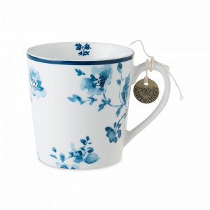 Кружка , 12 см, 0,35 л, фарфор, синий, белый, серия China Rose, Laura Ashley, Великобритания, LAURA ASHLEY (Великобритания)