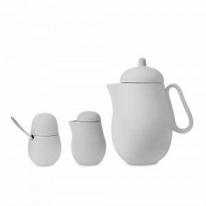 Набор чайный 3 предмета, фарфор, нержавеющая сталь, кремовый, серия Nina, VIVA Scandinavia, Дания, Сервизы чайные