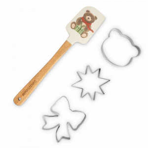 Набор для выпечки «Медведь и елка», 4 предмета, силикон/дерево/сталь, серия New Year, ANNA LAFARG, Китай, НОВИНКИ