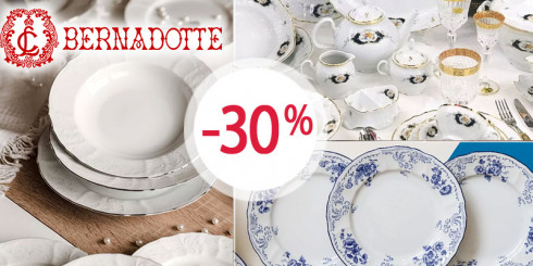 Скидка до -30% на фарфор BERNADOTTE
