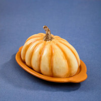 Маслёнка с крышкой 3D «Тыковка», 20 х 12.6 см, керамика, декор, серия Осенние дары, DECOR DE TABLE, Россия_00818470056412142680.jpg