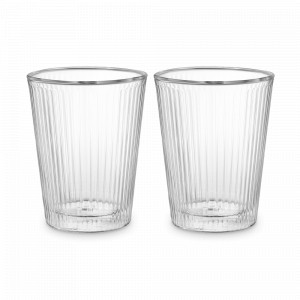 Набор из 2-х стаканов c двойными стенками, 260 мл, боросиликатное стекло, прозрачный, серия Soft Ripples, LIBERTY JONES, Россия, Набор термостаканов