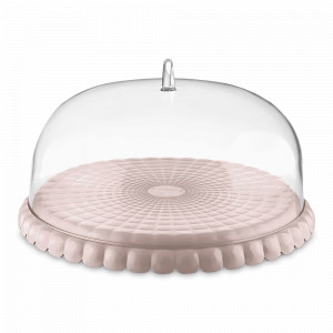 Блюдо для торта с крышкой, пластик (SAN), 36 см, серо-бежевый, серия Tiffany, GUZZINI, Италия, GUZZINI (Италия)