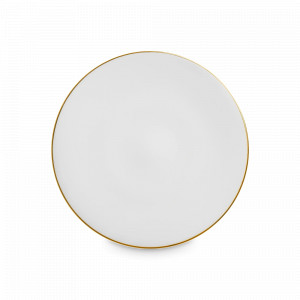 Тарелка десертная «Золотой кант», диаметр: 23 см, материал: костяной фарфор, цвет: белый, серия Синергия, MIX &amp; MATCH, Народная Республика Бангладеш, Новогодняя коллекция