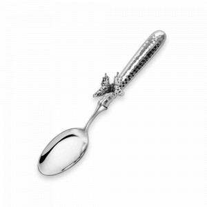 Ложка столовая «Бабочки», медь кованная, серебристый, серия Летний сад, Кольчугинский Мельхиор, Россия, Отдельные предметы