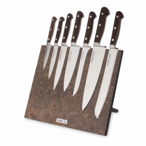 Набор кухонных ножей, 7 штук, на магнитной подставке ComposeEat, серия Classic Smoked Oak, BERGER CUTLERY, Германия, Набор ножей упаковка