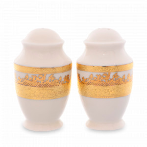 Набор для специй Cream Gold, 2 предмета, фарфор, белый, бежевый, серия Constanza 9320, FALKENPORZELLAN, Германия, Солонки и перечницы