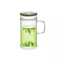 Кружка с фильтром и крышкой, 380 мл, боросиликатное стекло, нержавеющая сталь, SAMADOYO, Китай, 