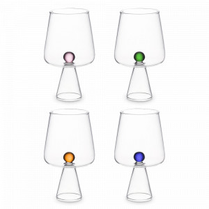 Набор из 4-х бокалов для вина, 400 мл, стекло, мультиколор, серия Orb, LIBERTY JONES, Китай, Наборы бокалов для красного вина