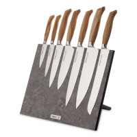 Набор кухонных ножей, 7 штук, на магнитной подставке ComposeEat, серия Ergo Line Olive, BERGER CUTLERY, Германия