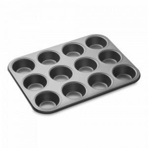 Форма для выпечки с антипригарным покрытием 12 ячеек, 35 х 27 см, сталь, графит, серия MasterClass, KITCHEN CRAFT, Великобритания, Формы для выпечки Kitchen Craft