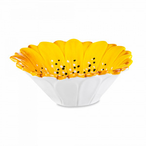 Салатник порционный, 16 см, керамика, желтый, декор, серия Маргаритка, EDELWEISS, Италия, Скидки -30% на керамику EDELWEISS