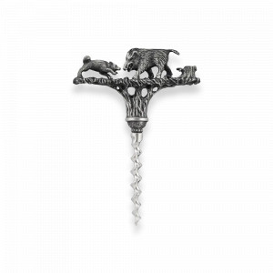 Штопор «Кабан», латунь, серебристый, серия Охотничий домик, Кольчугинский Мельхиор, Россия, Штопоры