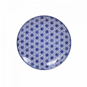 Тарелка обеденная Stars, 25.7 см, фарфор, белый, синий, серия Nippon Blue, TOKYO DESIGN, Нидерланды, Тарелки синие