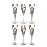Набор из 6-ти бокалов для шампанского, 190 мл, хрустальное стекло, серия Etna, RCR, Италия, 