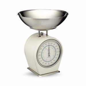 Весы кухонные механические, 25 см, нержавеющая сталь, кремовый, серия Living Nostalgia, KITCHEN CRAFT, Великобритания, Кухонные весы